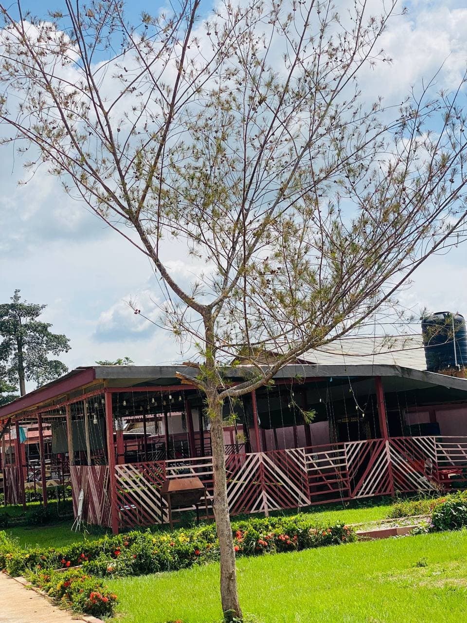Outdoor gathering space at Hotel 734